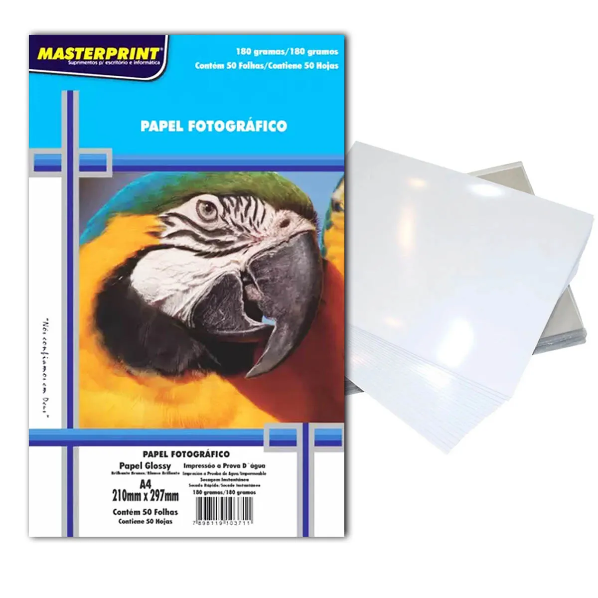 PAPEL FOTO GLOSSY A4 BC MASTERPRINT 180G